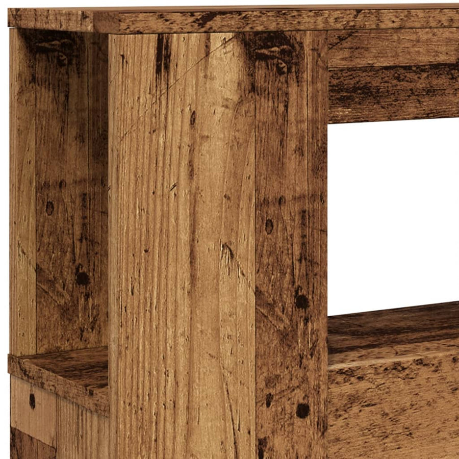 Hoofdeinde met LED 180x18,5x103,5 cm bewerkt hout oud hout