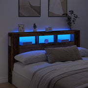 Hoofdbord 180x18,5x103,5 cm bewerkt hout oud hout LED