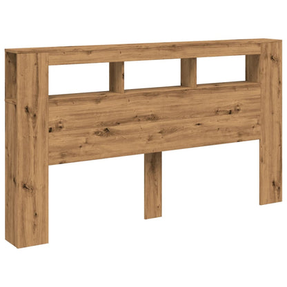 Hoofdeinde met LED 180x18,5x103,5 cm hout artisanaal eikenkleur