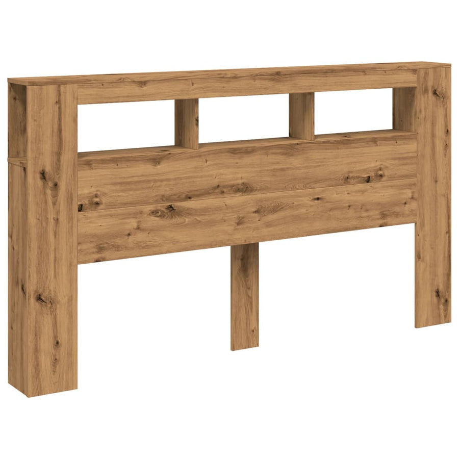 Hoofdeinde met LED 180x18,5x103,5 cm hout artisanaal eikenkleur