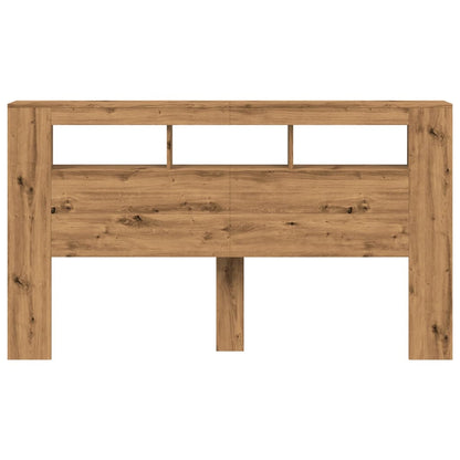 Hoofdeinde met LED 180x18,5x103,5 cm hout artisanaal eikenkleur