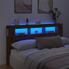 Hoofdeinde met LED 180x18,5x103,5 cm hout artisanaal eikenkleur