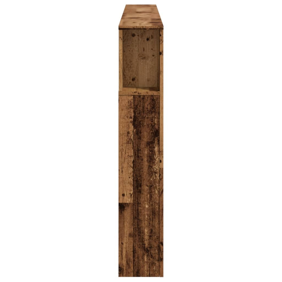Hoofdeinde met LED 200x18,5x103,5 cm bewerkt hout oud hout
