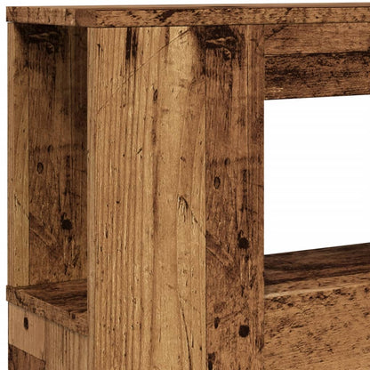 Hoofdeinde met LED 200x18,5x103,5 cm bewerkt hout oud hout