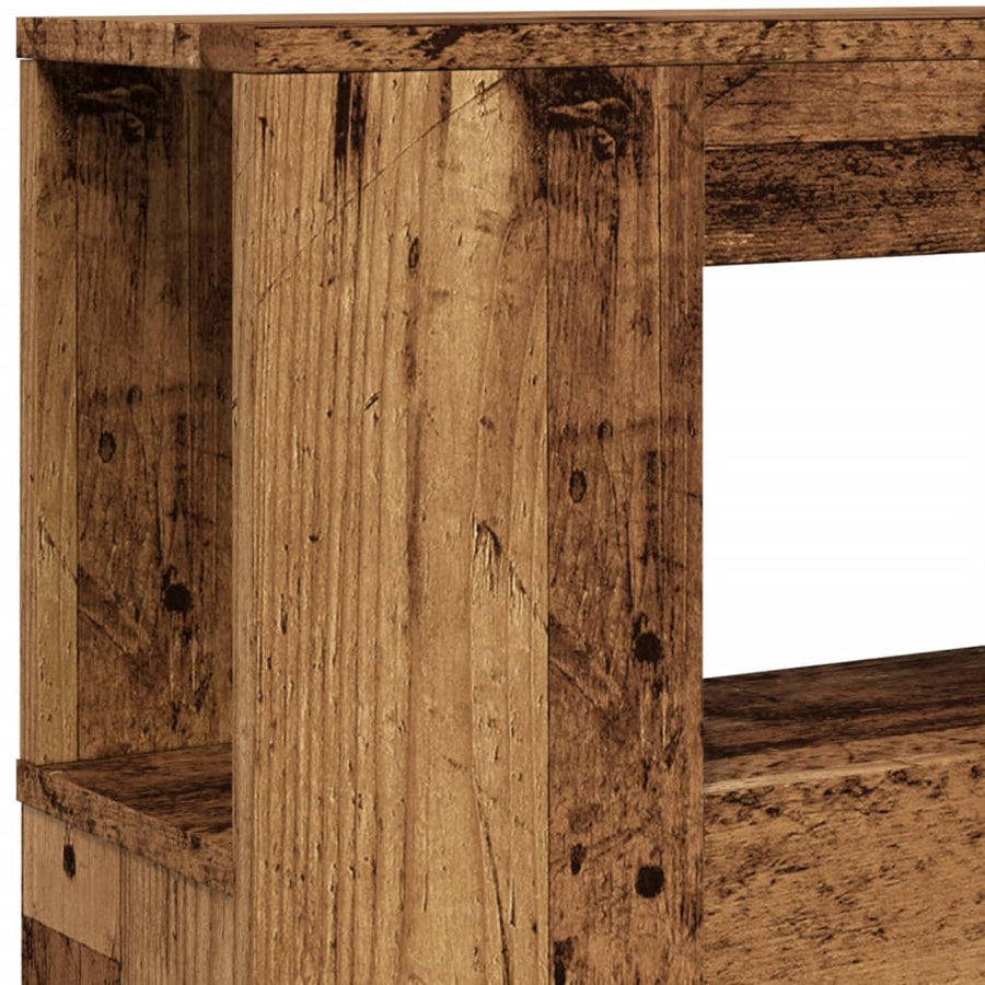 Hoofdeinde met LED 200x18,5x103,5 cm bewerkt hout oud hout