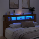 Hoofdeinde met LED 200x18,5x103,5 cm hout artisanaal eikenkleur