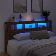 Hoofdeinde 200x18,5x103,5 cm bewerkt hout eikenkleur LED