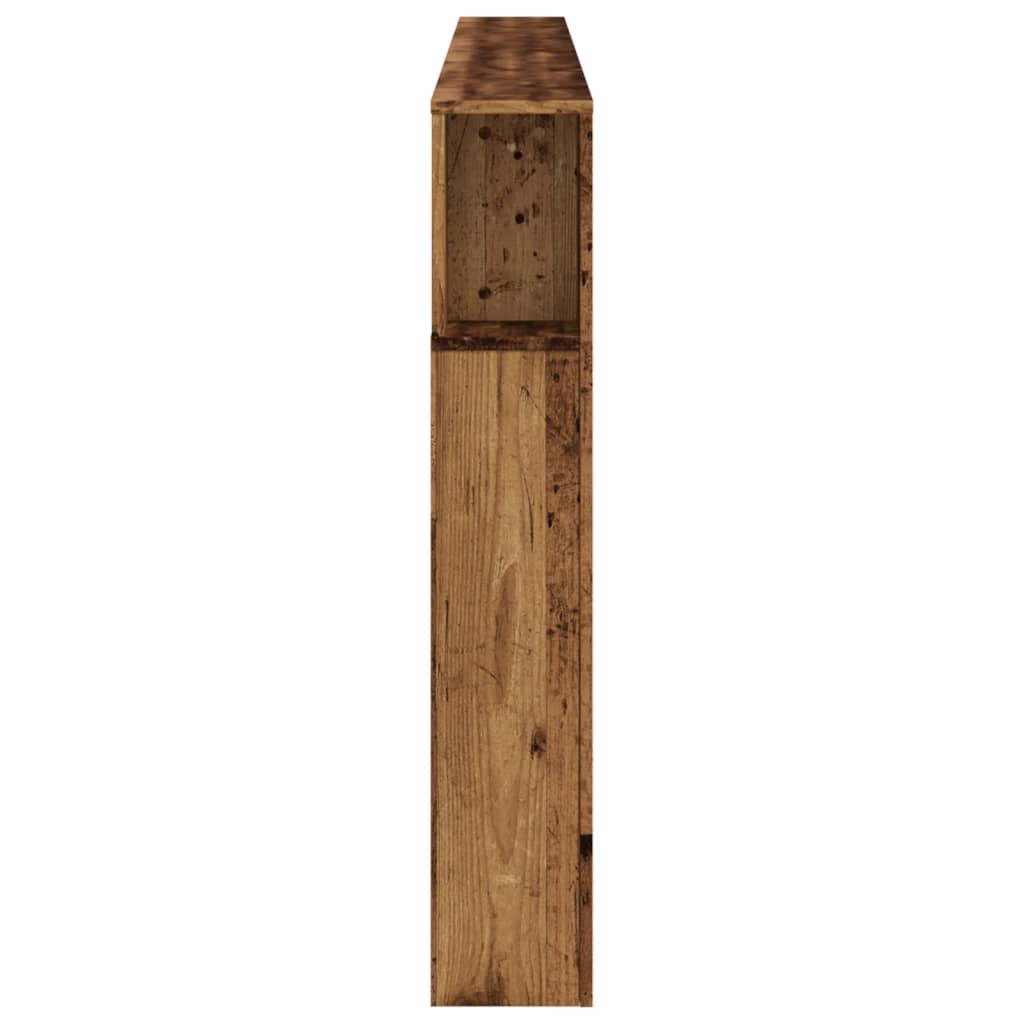 Hoofdeinde met LED 220x18,5x103,5 cm bewerkt hout oud hout