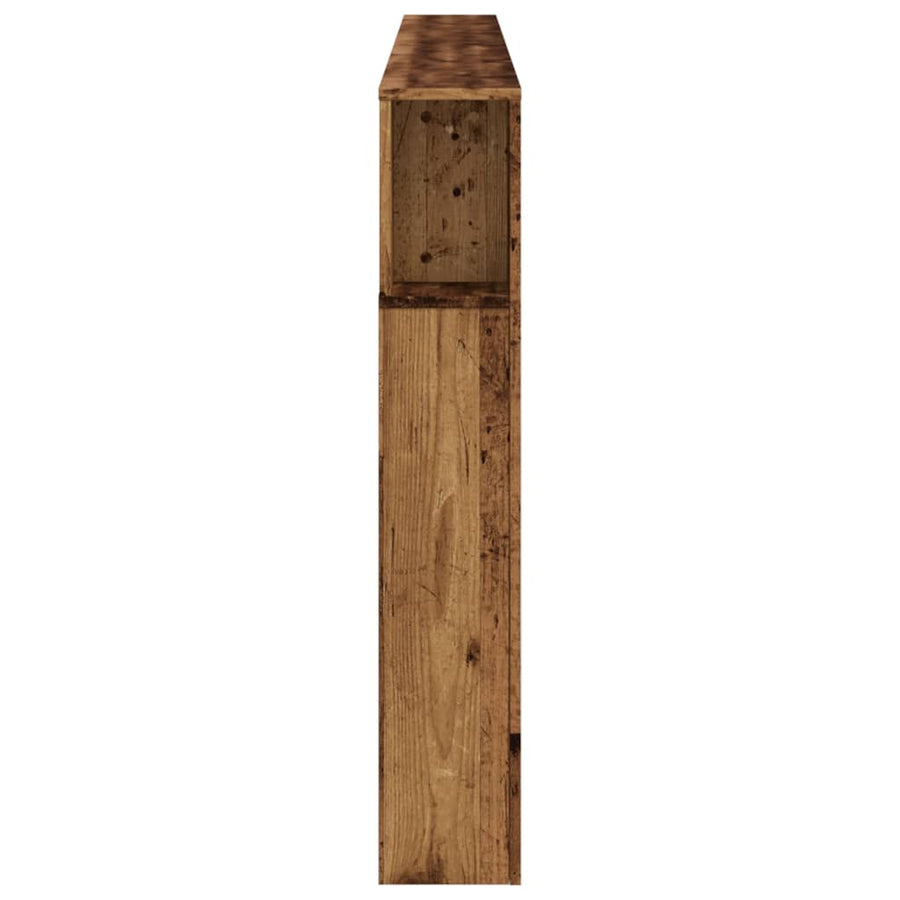 Hoofdeinde met LED 220x18,5x103,5 cm bewerkt hout oud hout