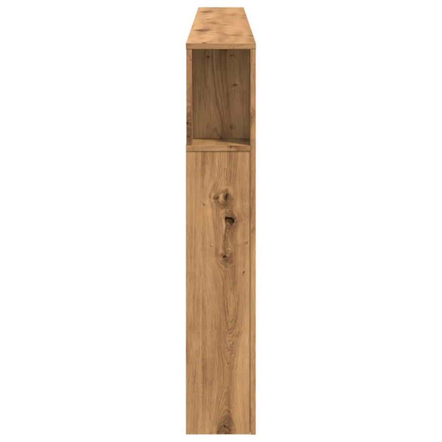 Hoofdeinde met LED 220x18,5x103,5 cm hout artisanaal eikenkleur