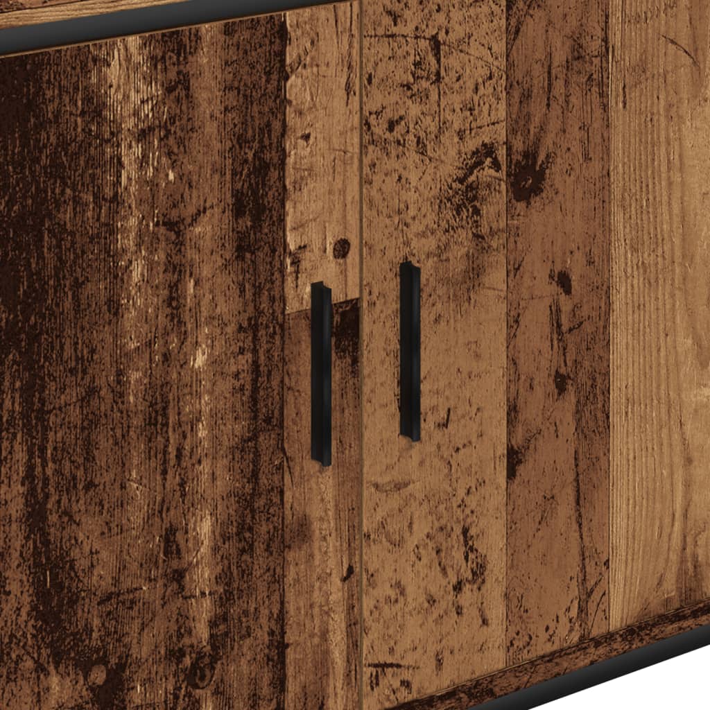 Wastafelkast 80x30x60 cm bewerkt hout oud houtkleurig