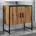 Wastafelkast 60x33x60 cm bewerkt hout eikenkleurig