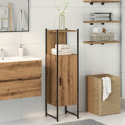 Badkamerkast 33x33x120,5 cm bewerkt hout eikenkleurig