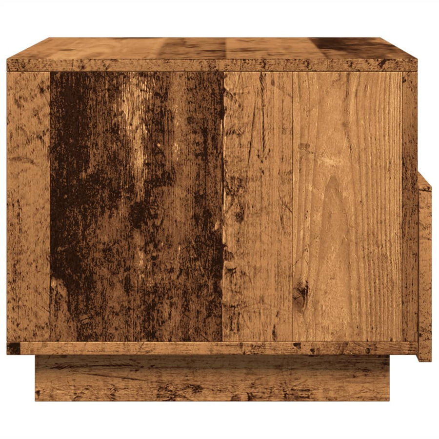 Salontafel met LED-verlichting 50x49x40 cm oud houtkleurig
