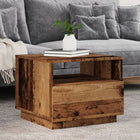 Coffee table with LED lighting 50x49x40 cm old wood colored