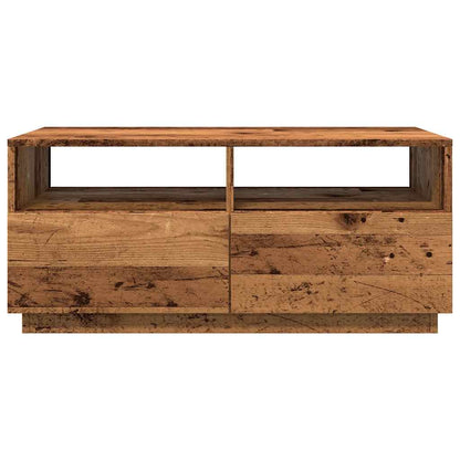 Salontafel met LED-verlichting 90x49x40 cm oud houtkleurig
