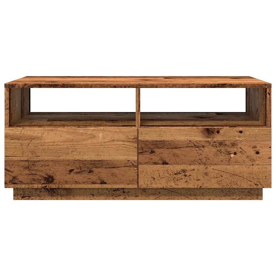 Salontafel met LED-verlichting 90x49x40 cm oud houtkleurig