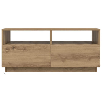Salontafel met LED-verlichting 90x49x40 cm artisan eikenkleurig