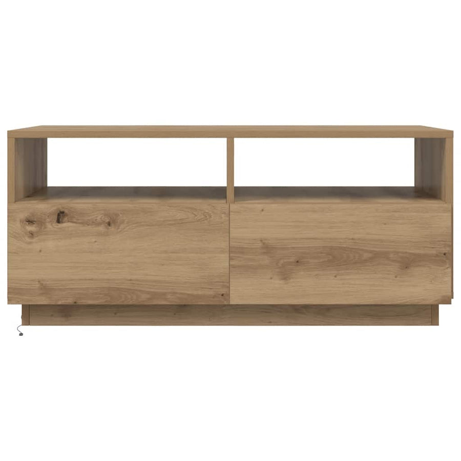 Salontafel met LED-verlichting 90x49x40 cm artisan eikenkleurig