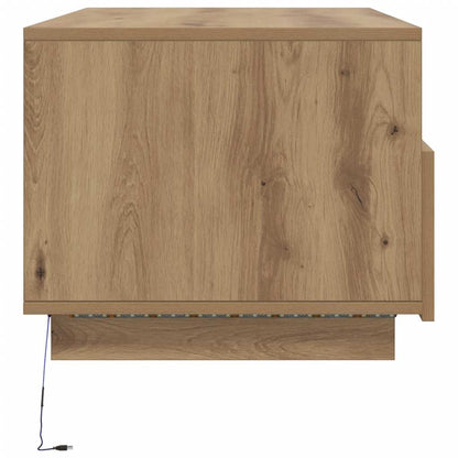Salontafel met LED-verlichting 90x49x40 cm artisan eikenkleurig