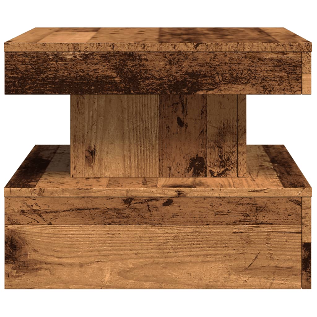 Salontafel met LED-verlichting 50x50x40 cm oud houtkleurig