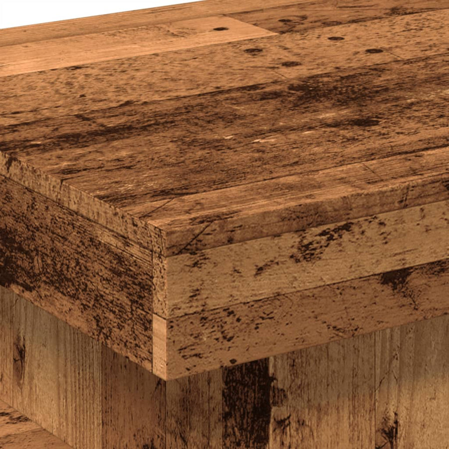 Salontafel met LED-verlichting 50x50x40 cm oud houtkleurig