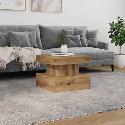 Salontafel Met Led-Verlichting 50X50X40Cm Artisanaal Eikenkleur artisian oak 50 cm