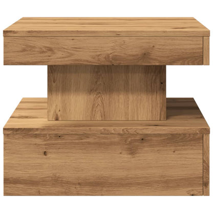Salontafel Met Led-Verlichting 50X50X40Cm Artisanaal Eikenkleur artisian oak 50 cm