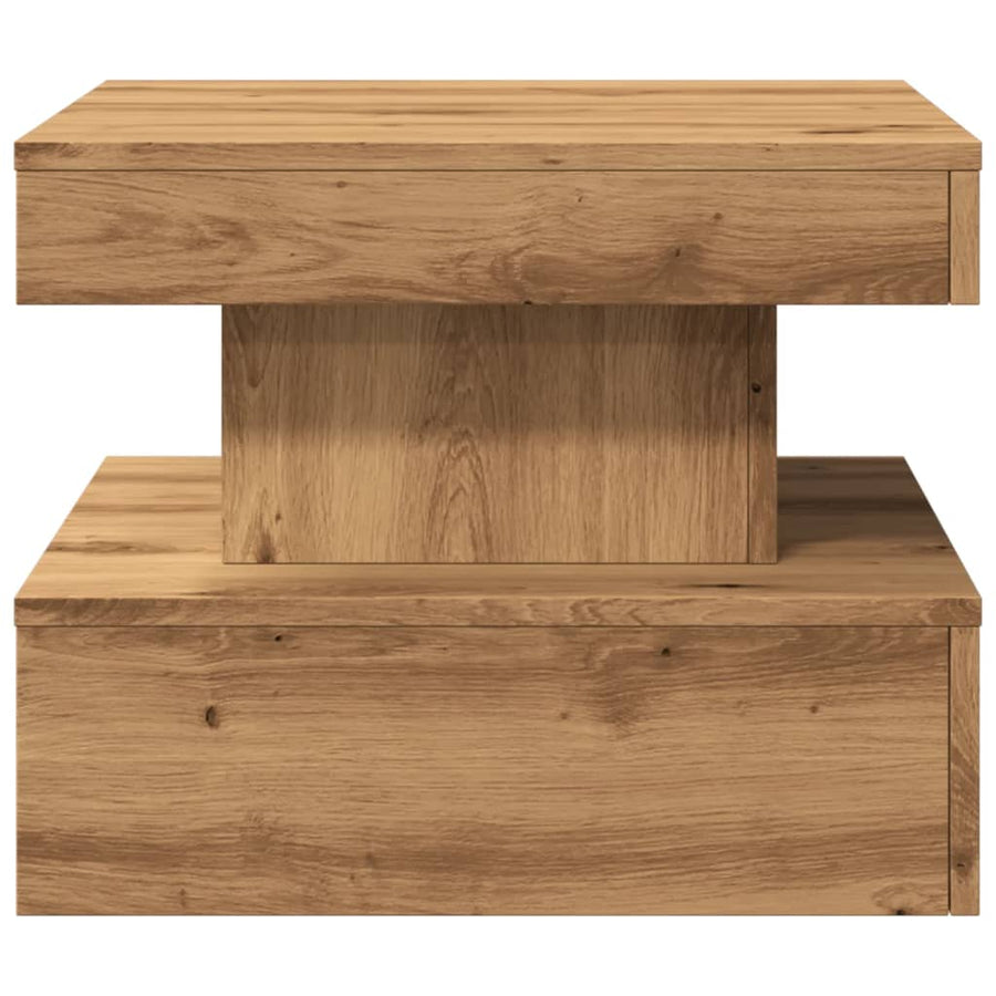 Salontafel Met Led-Verlichting 50X50X40Cm Artisanaal Eikenkleur artisian oak 50 cm