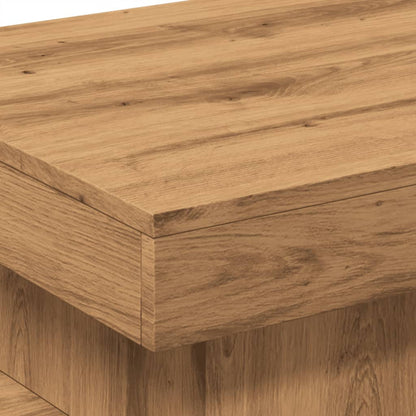 Salontafel Met Led-Verlichting 50X50X40Cm Artisanaal Eikenkleur artisian oak 50 cm