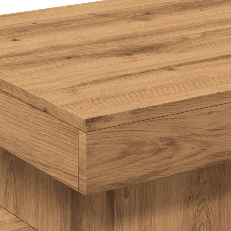 Salontafel Met Led-Verlichting 50X50X40Cm Artisanaal Eikenkleur artisian oak 50 cm
