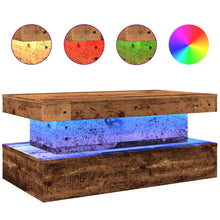 Salontafel Met Led-Verlichting 90X50X40 Cm Kleurig Oud hout 90 cm