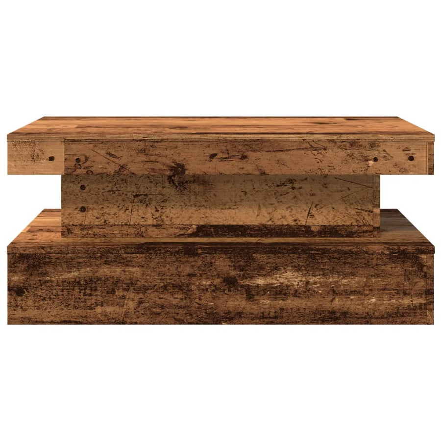 Salontafel Met Led-Verlichting 90X50X40 Cm Kleurig Oud hout 90 cm