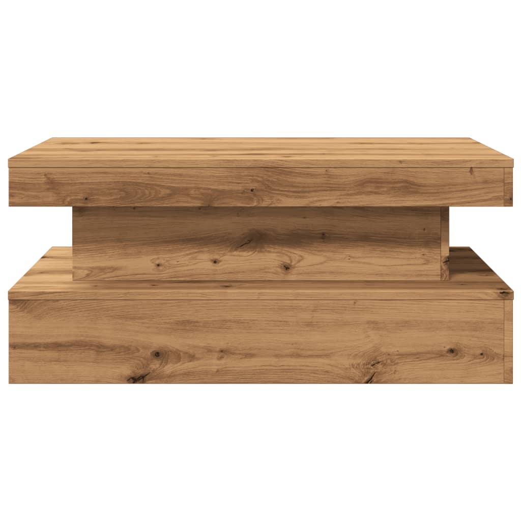 Salontafel Met Led-Verlichting 90X50X40Cm Artisanaal Eikenkleur artisian oak 90 cm