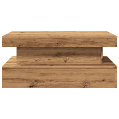 Salontafel Met Led-Verlichting 90X50X40Cm Artisanaal Eikenkleur artisian oak 90 cm