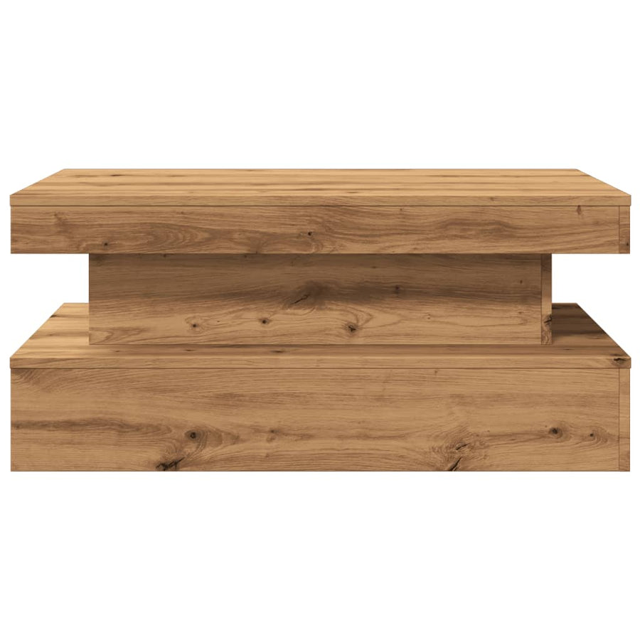 Salontafel Met Led-Verlichting 90X50X40Cm Artisanaal Eikenkleur artisian oak 90 cm