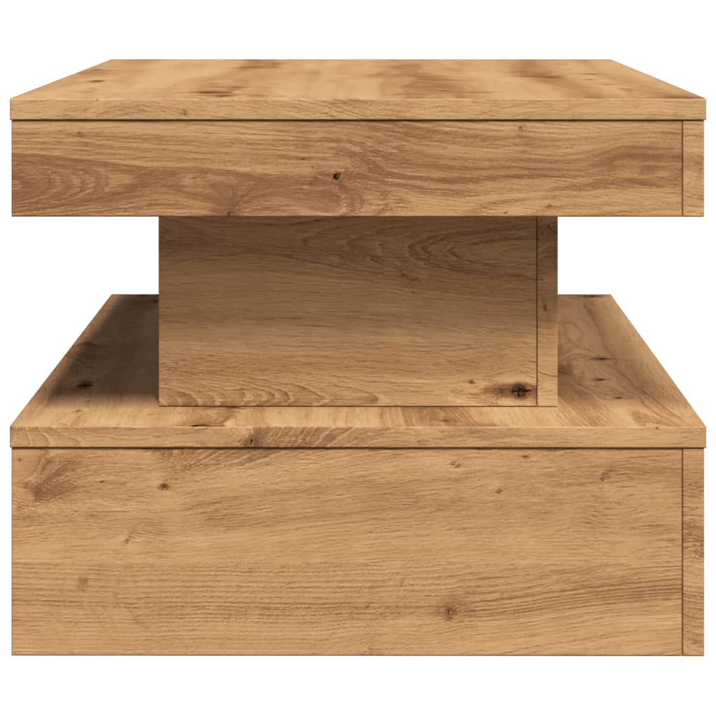 Salontafel Met Led-Verlichting 90X50X40Cm Artisanaal Eikenkleur artisian oak 90 cm
