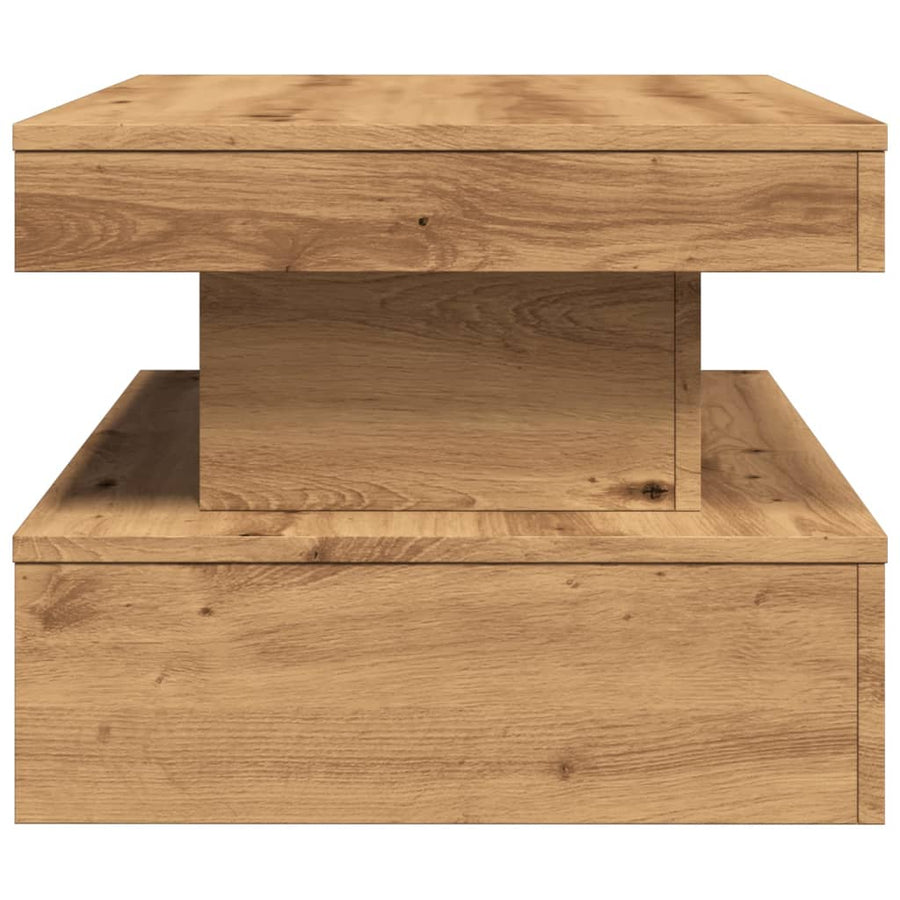Salontafel Met Led-Verlichting 90X50X40Cm Artisanaal Eikenkleur artisian oak 90 cm