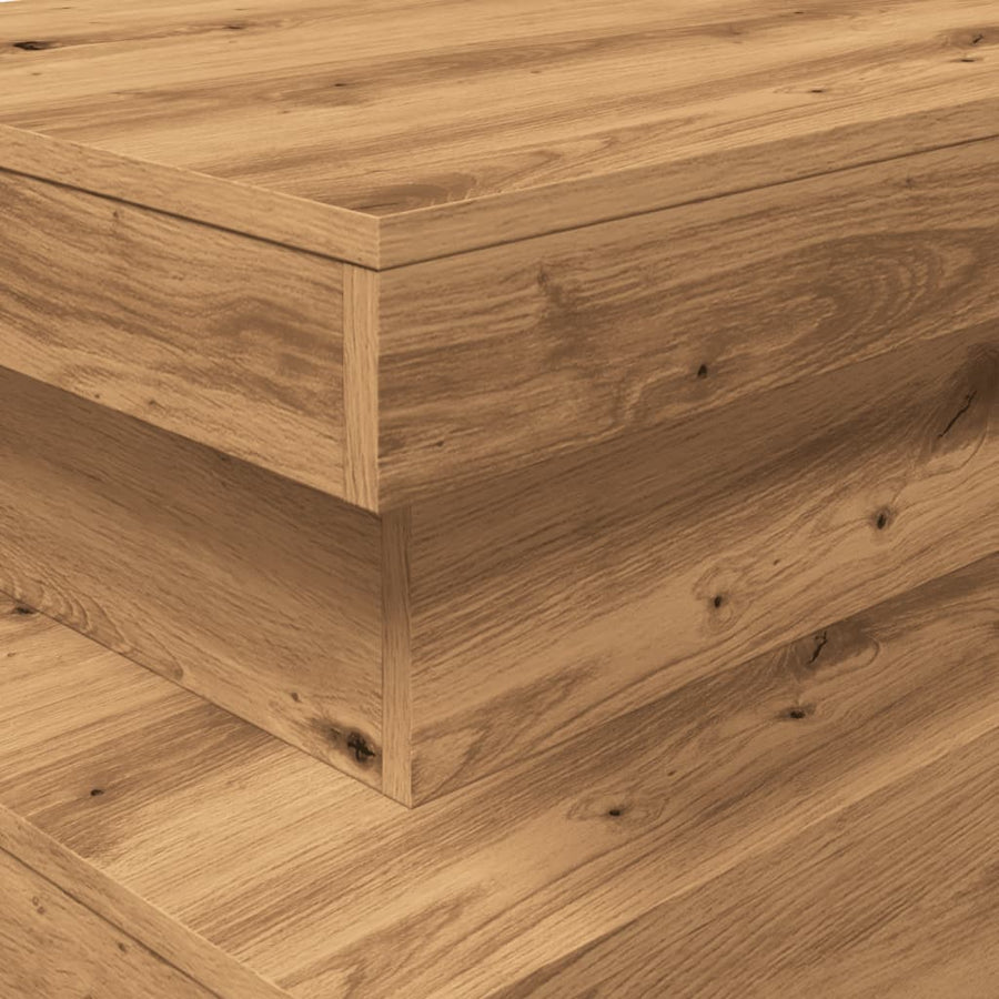 Salontafel Met Led-Verlichting 90X50X40Cm Artisanaal Eikenkleur artisian oak 90 cm