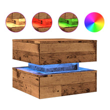 Salontafel met LED-verlichting 50x50x40 cm oud houtkleurig