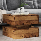 Salontafel 50x50x40 cm oud houtkleurig met LED