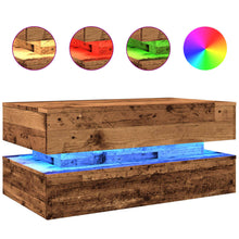 Salontafel met LED-verlichting 90x50x40 cm oud houtkleurig