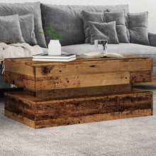 Salontafel met LED-verlichting 90x50x40 cm oud houtkleurig