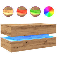 Salontafel met LED-verlichting 90x50x40cm artisanaal eikenkleur