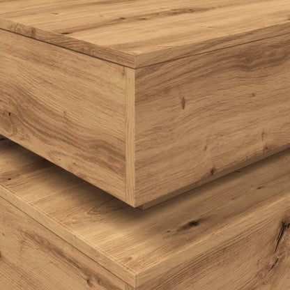 Salontafel met LED-verlichting 90x50x40cm artisanaal eikenkleur