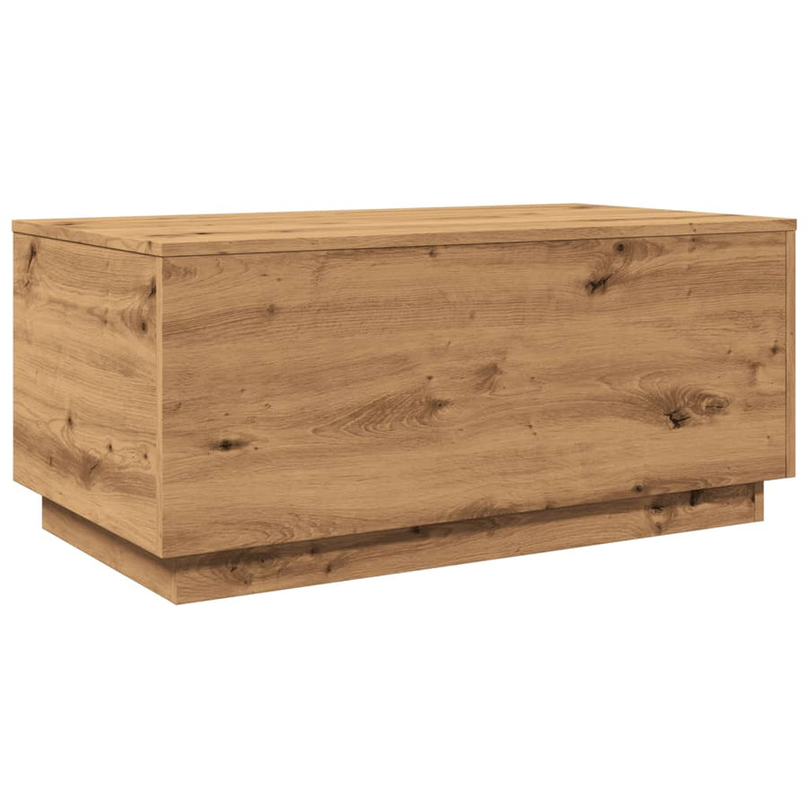 Salontafel met LED-verlichting 90x50x40cm artisanaal eikenkleur