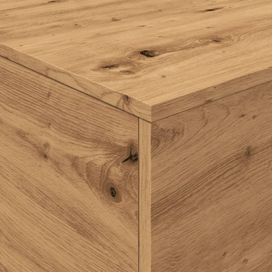 Salontafel met LED-verlichting 90x50x40cm artisanaal eikenkleur