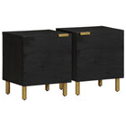 2 bedside tables 40x33x46 cm solid mango wood black