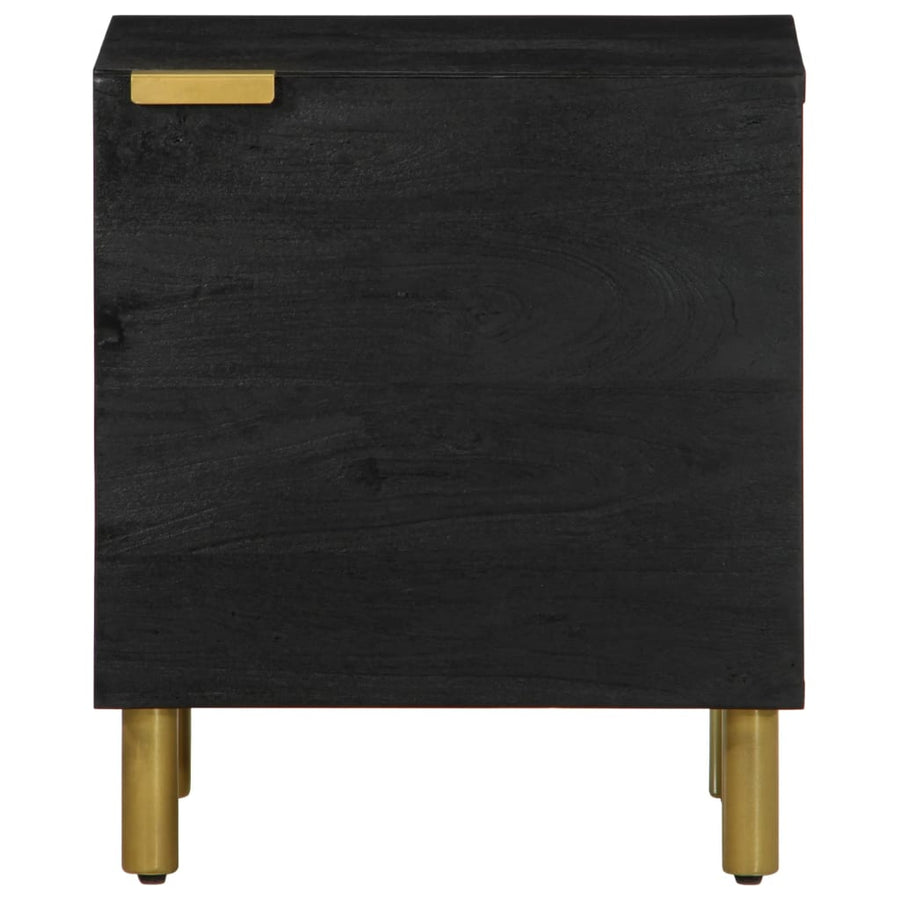 Nachtkastje 2 st 40x33x46 cm massief mangohout zwart