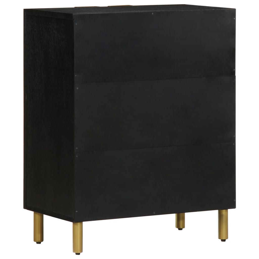 Dressoir 60x33x75 cm bewerkt hout zwart